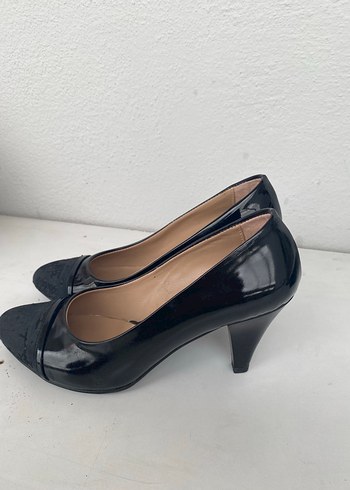 Siyah Rugan(parlak) Kadın Topuklu Ayakkabı - Görsel 5