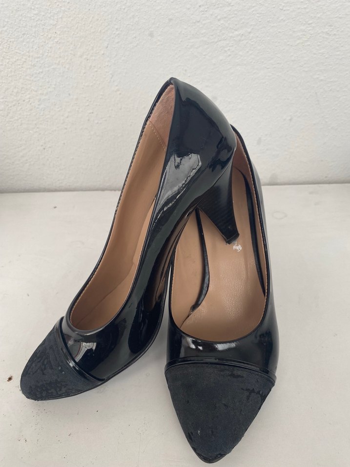 Siyah Rugan(parlak) Kadın Topuklu Ayakkabı - Görsel 4