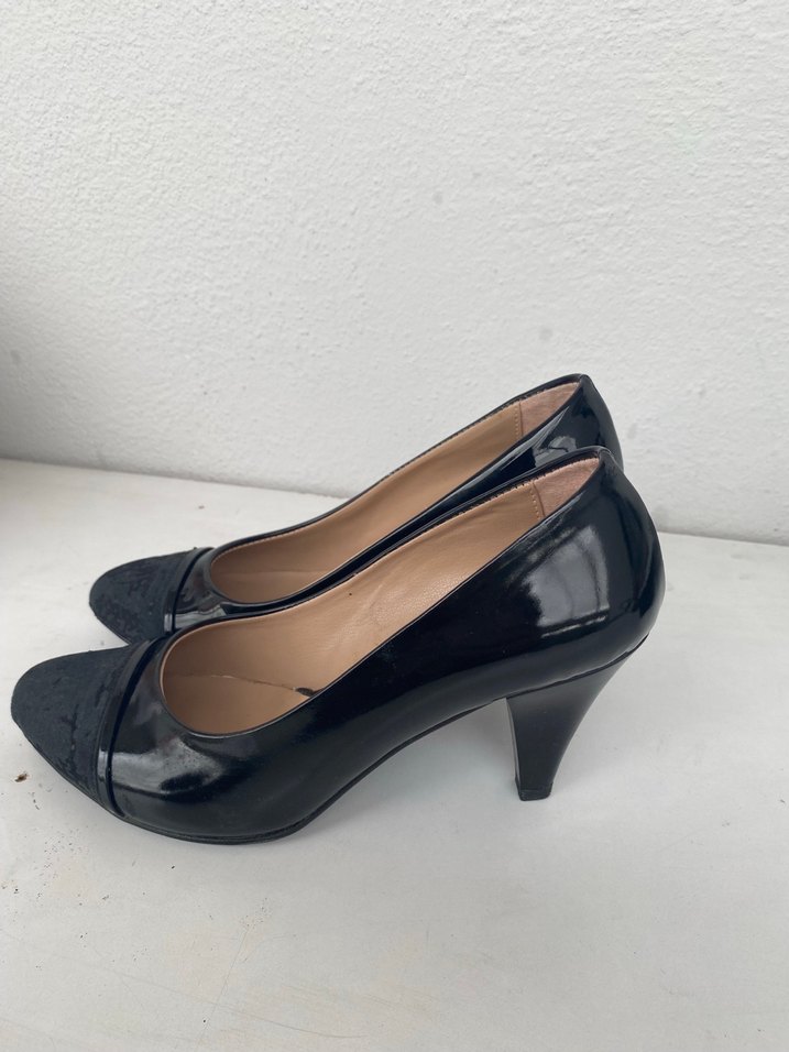 Siyah Rugan(parlak) Kadın Topuklu Ayakkabı - Görsel 5