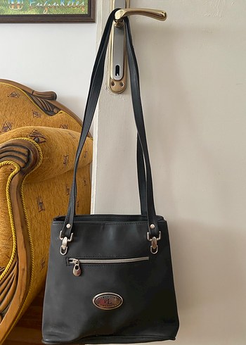 Siyah Deri Tokalı Kadın Çanta - Görsel 3