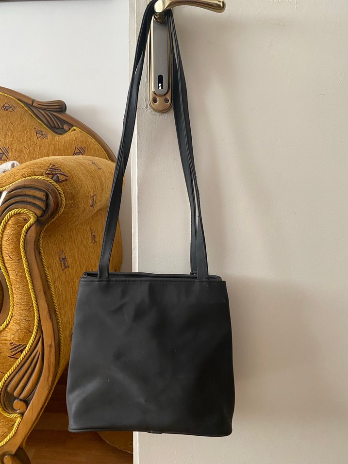 Siyah Deri Tokalı Kadın Çanta - Görsel 2