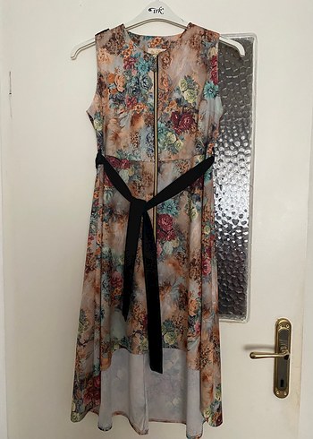 Çiçek Desenli Uzun Askısız Kadın Tunik - Görsel 2