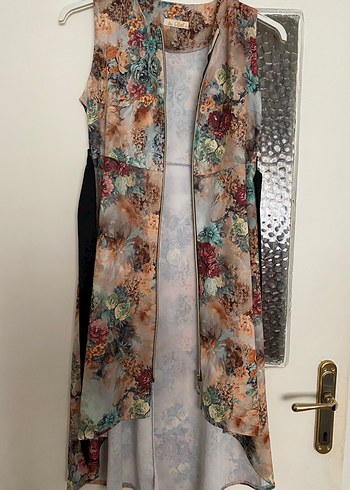 Çiçek Desenli Uzun Askısız Kadın Tunik - Görsel 3