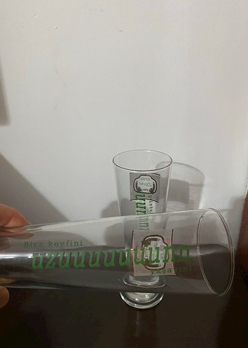 Efes Light Yeşil Yazılı İki Şişe Bira Bardağı - Görsel 4