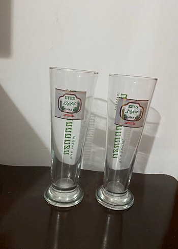 Efes Light Yeşil Yazılı İki Şişe Bira Bardağı - Görsel 2