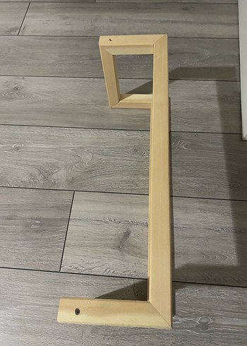 Bej Ahşap Askılı Havluluk Rafı - Görsel 4