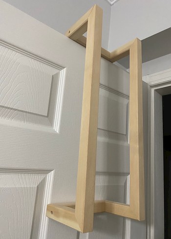 Bej Ahşap Askılı Havluluk Rafı - Görsel 2