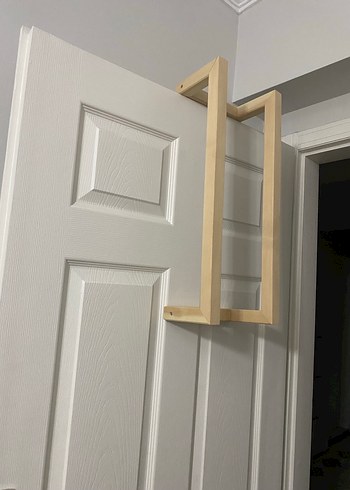 Bej Ahşap Askılı Havluluk Rafı - Görsel 3