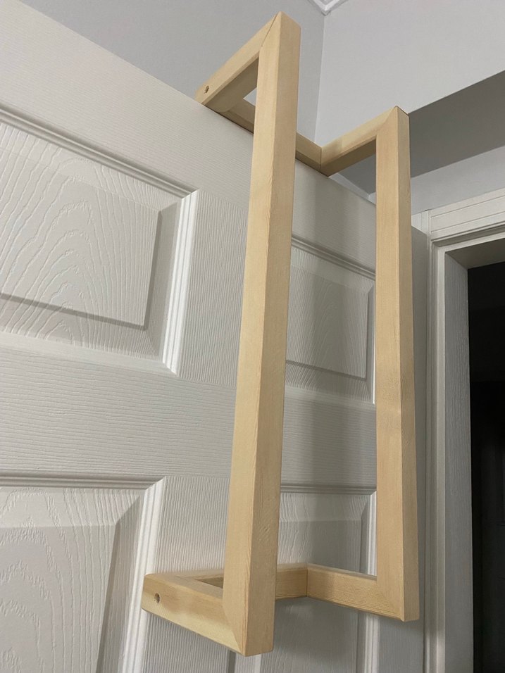 Bej Ahşap Askılı Havluluk Rafı - Görsel 2