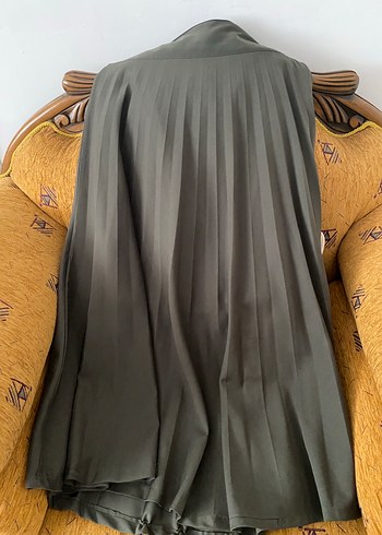 Gri Dökümlü Kadın Uzun Etek - Görsel 3