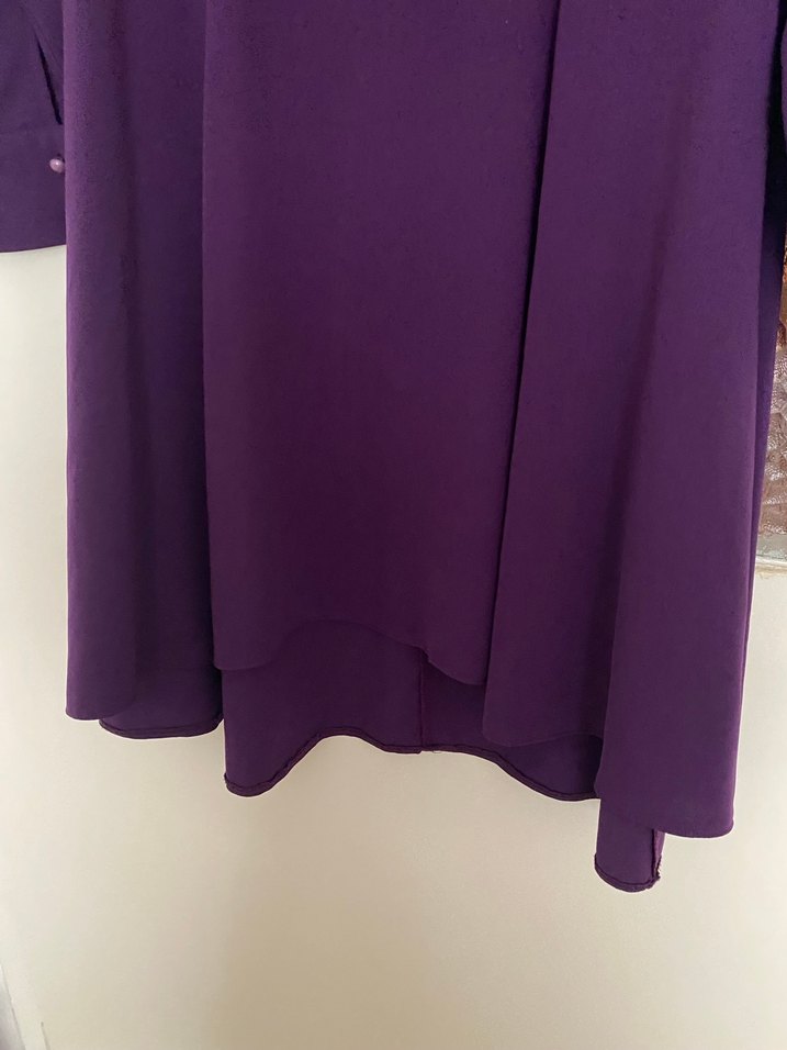 Uzun Kollu Mor Nakışlı Kadın Tunik - Görsel 4