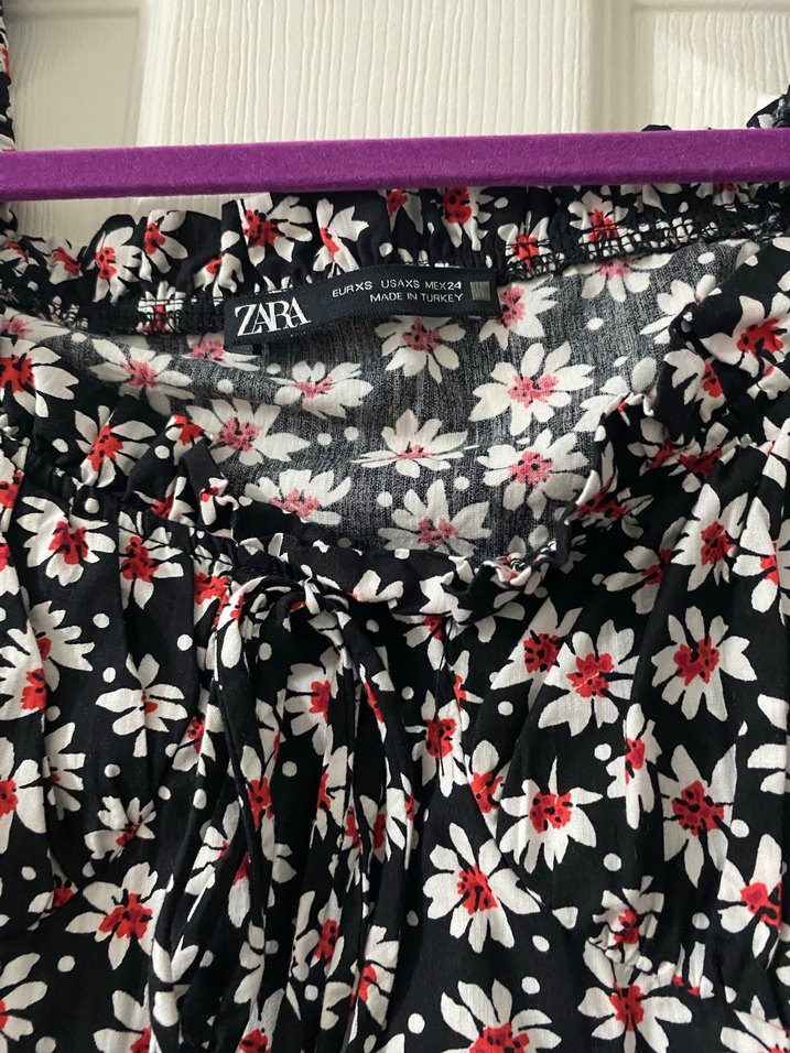 Çiçek Desenli Kısa Kollu Midi Elbise - Görsel 4