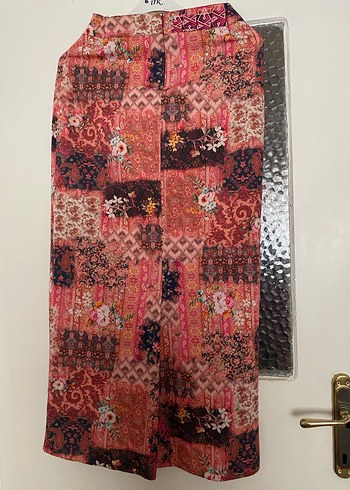 Bohem Tarz Çok Renkli Uzun Desenli Etek - Görsel 2