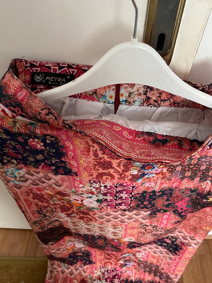 Bohem Tarz Çok Renkli Uzun Desenli Etek - Görsel 3