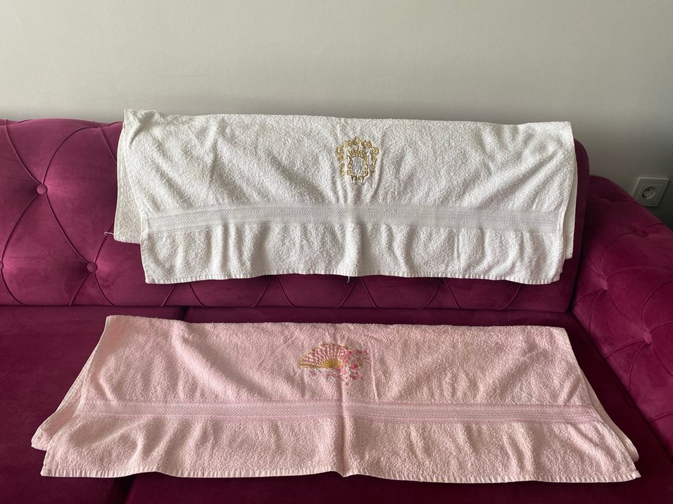 Nakışlı Bay,Bayan Banyo Duş,Plaj Havlusu 2li - Görsel 4