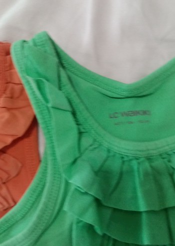 Kız Çocuk Fırfırlı Askısız Basic askılı tişört - Görsel 2