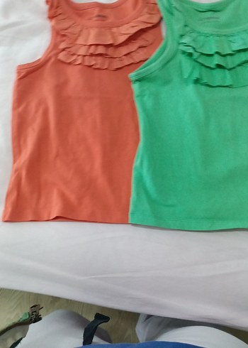 Kız Çocuk Fırfırlı Askısız Basic askılı tişört - Görsel 6