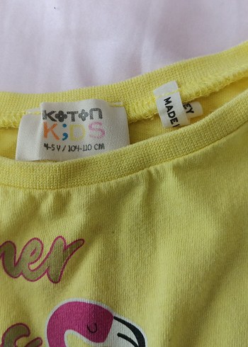 Kız Çocuk Sarı Renkli Baskılı Elbise - Görsel 2