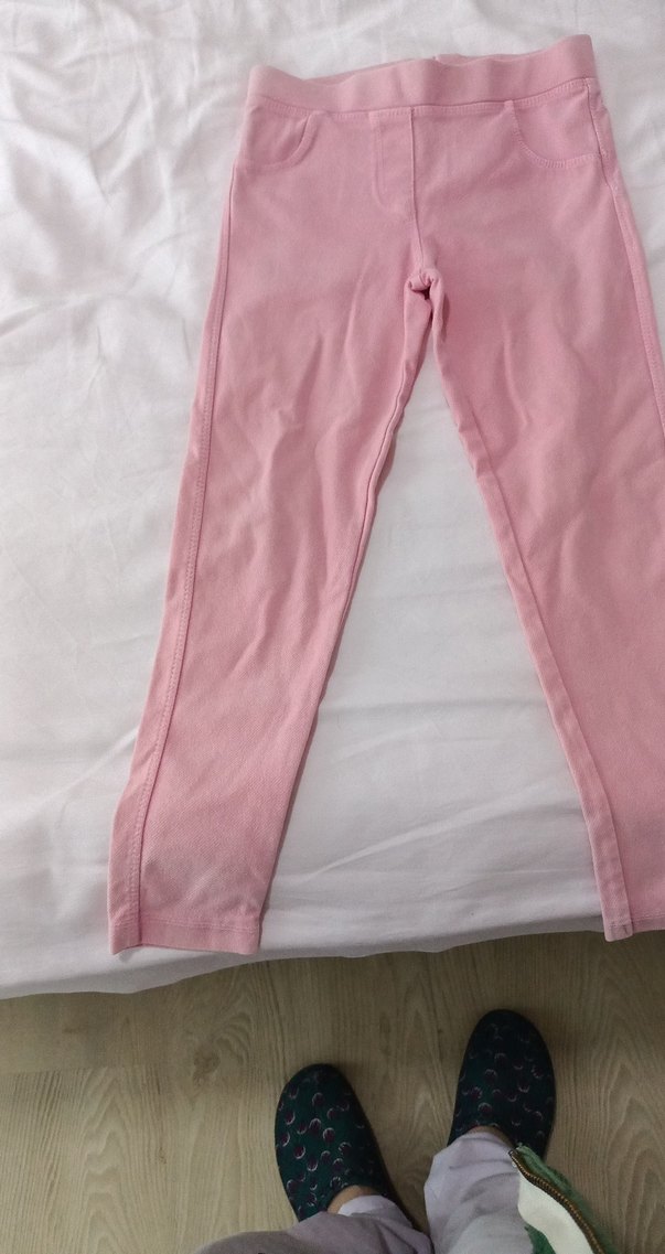 Pembe Kadife Kız Tayt - Görsel 2