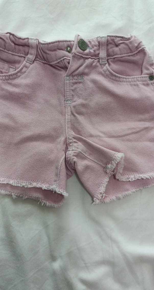 Kızlar için Pembe Bol Kesim Denim Şort - Görsel 4