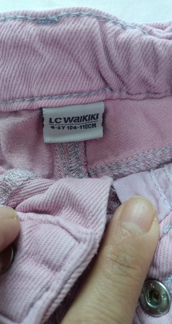 Kızlar için Pembe Bol Kesim Denim Şort - Görsel 3