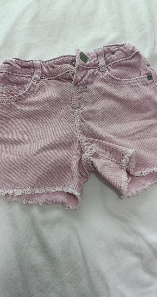 Kızlar için Pembe Bol Kesim Denim Şort - Görsel 2