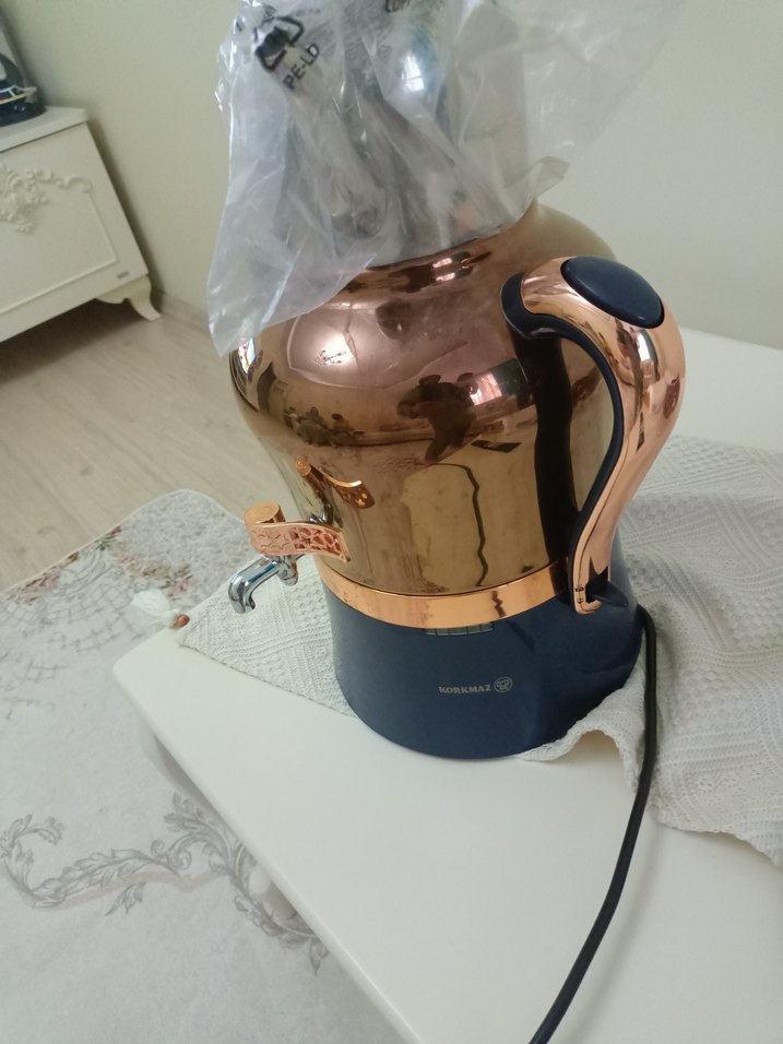 Korkmaz Hanedan Azura Inox/Krom Semaver A843 - Görsel 2