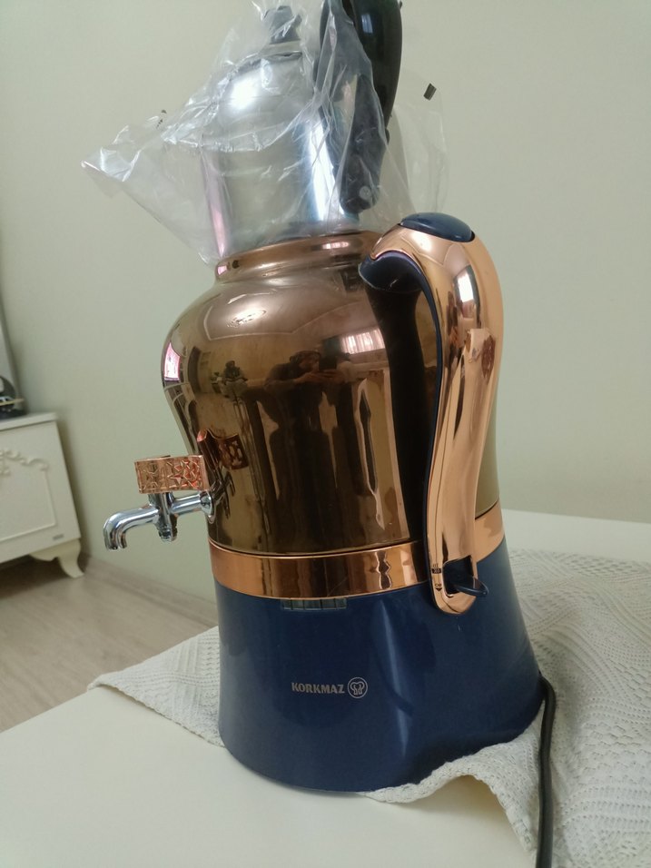 Korkmaz Hanedan Azura Inox/Krom Semaver A843 - Görsel 5