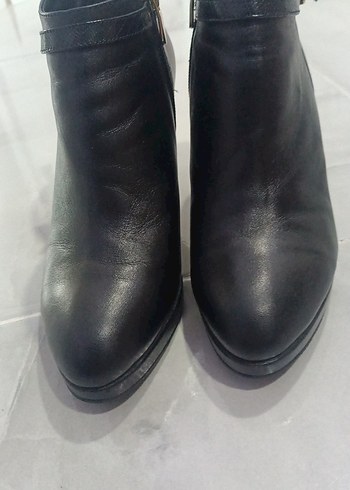Siyah Tokalı Deri Stiletto Bot - Görsel 6