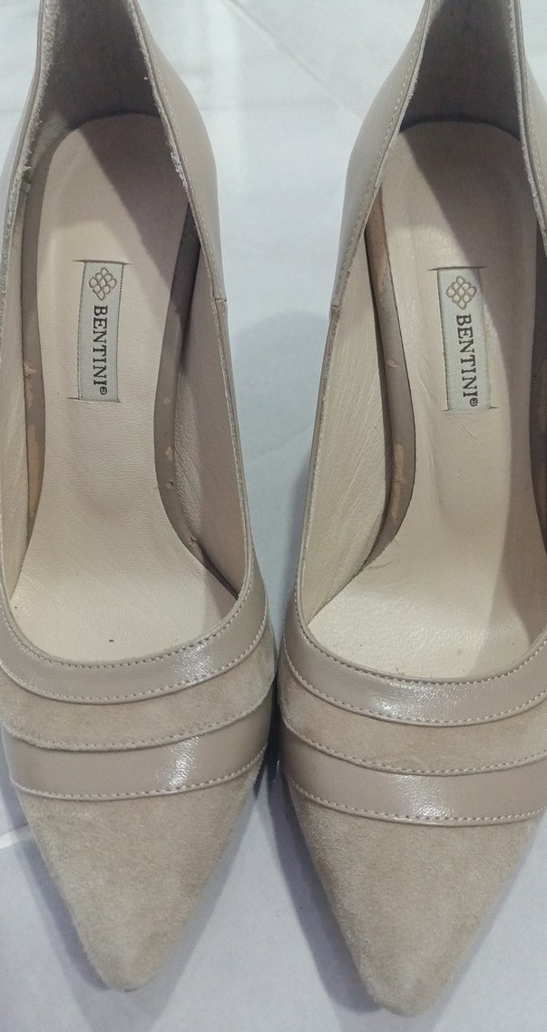 Bej Süet Stiletto Kadın Ayakkabı - Görsel 2