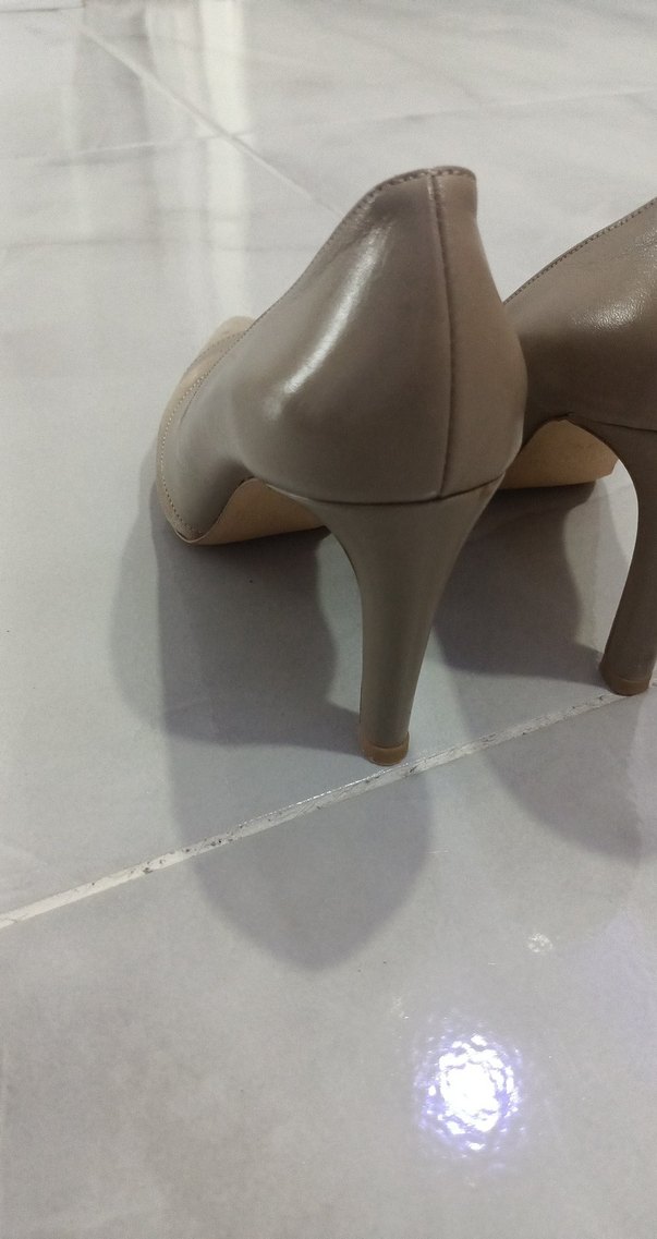 Bej Süet Stiletto Kadın Ayakkabı - Görsel 5