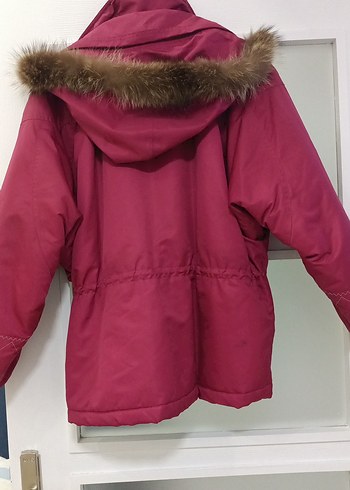 Bordo Düğmeli Midi Kadın mont - Görsel 9