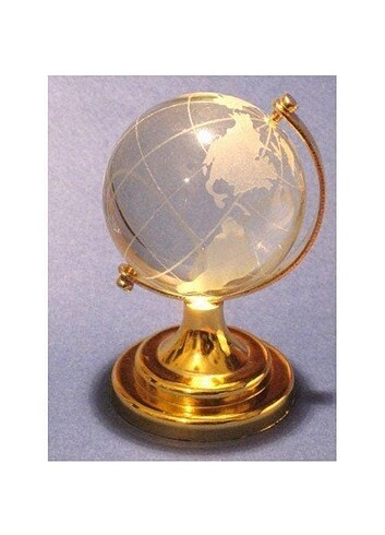 8 cm Kristal dünya cam küre ( stand plâstik)