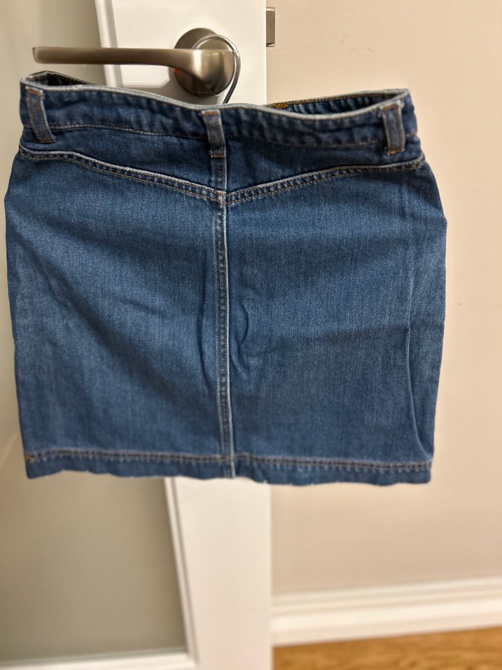 H&M Düğmeli Mavi Denim Mini Etek - Görsel 2