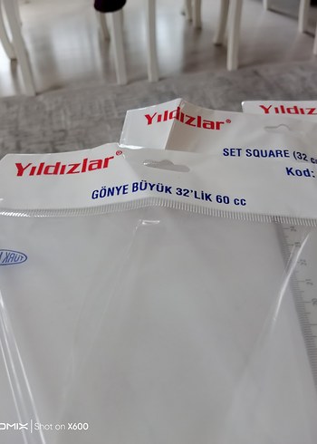 Yıldızlar Şeffaf Gönye 32° 60 cm,30cm 45 derece(4+2 adet) - Görsel 3