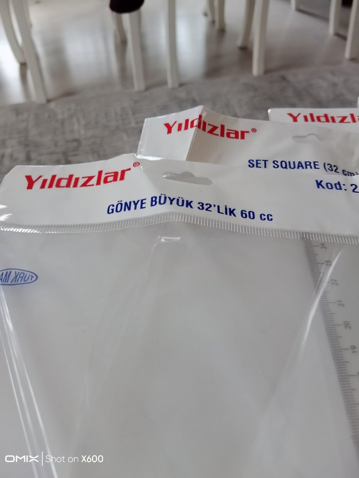 Yıldızlar Şeffaf Gönye 32° 60 cm,30cm 45 derece(4+2 adet) - Görsel 3