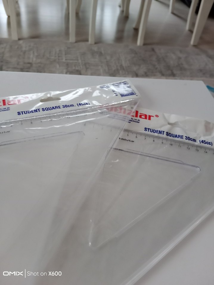 Yıldızlar Şeffaf Gönye 32° 60 cm,30cm 45 derece(4+2 adet) - Görsel 5