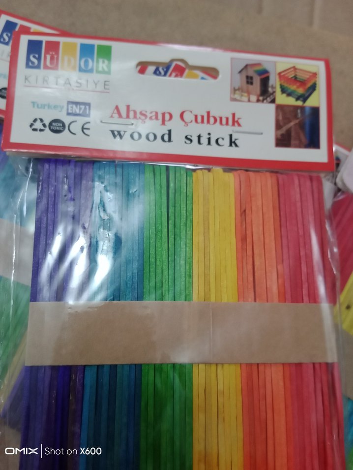 2 paket renkli Ahşap Çubuk - Görsel 2
