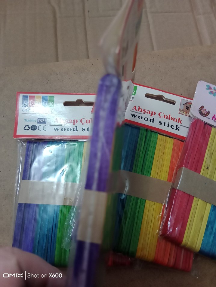 2 paket renkli Ahşap Çubuk - Görsel 3