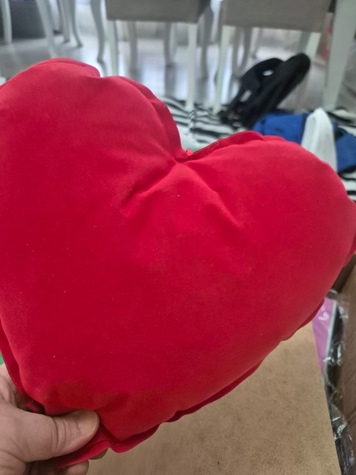 Renkli Pamuklu Kalp Şeklinde yastık - Görsel 3