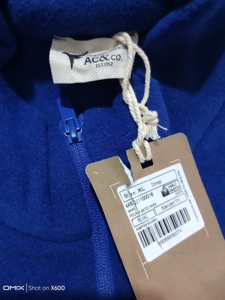 Erkek Mavi Uzun Kollu Polar Sweatshirt - Görsel 4