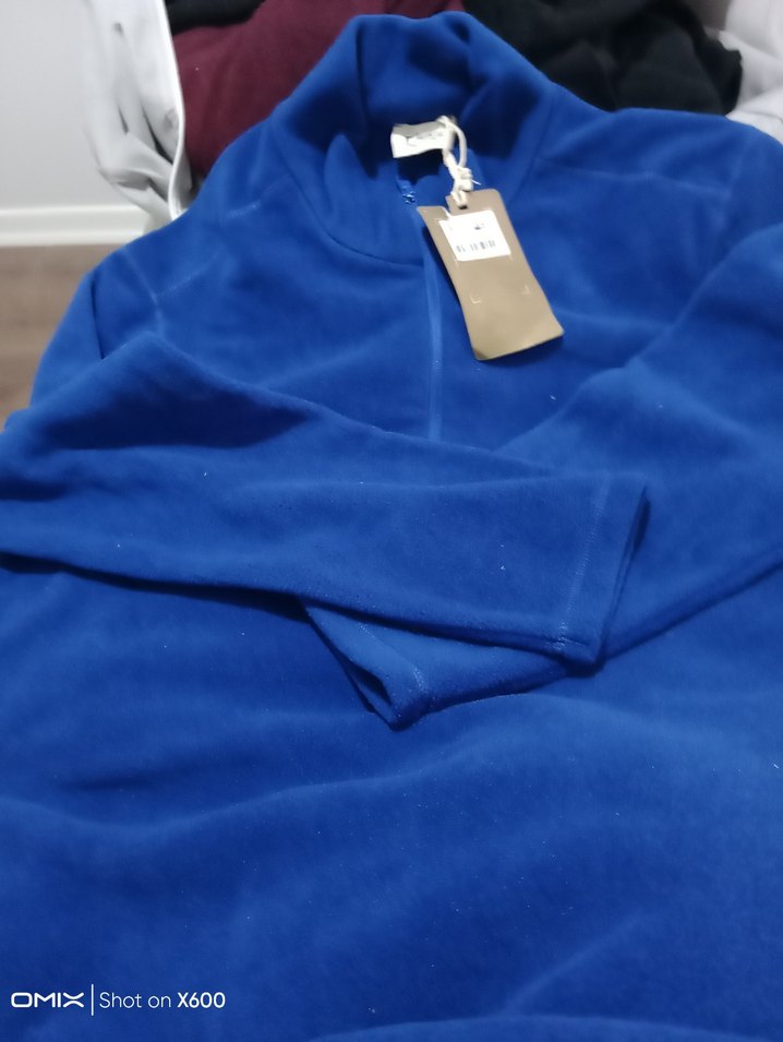 Erkek Mavi Uzun Kollu Polar Sweatshirt - Görsel 2