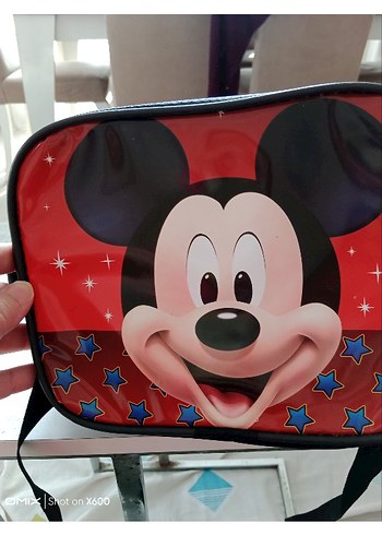 Parlak Kırmızı Mickey Mouse Çocuk beslenbe Çantası
