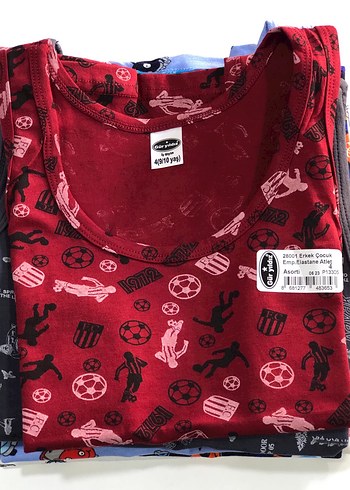 Renkli Baskılı Mavi Çocuk Atlet - Görsel 5