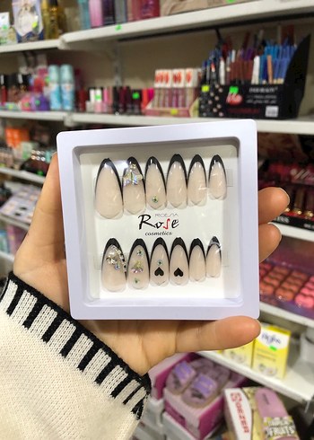 Bej Parlak Taşlı Tırnak Süsleri - Görsel 16