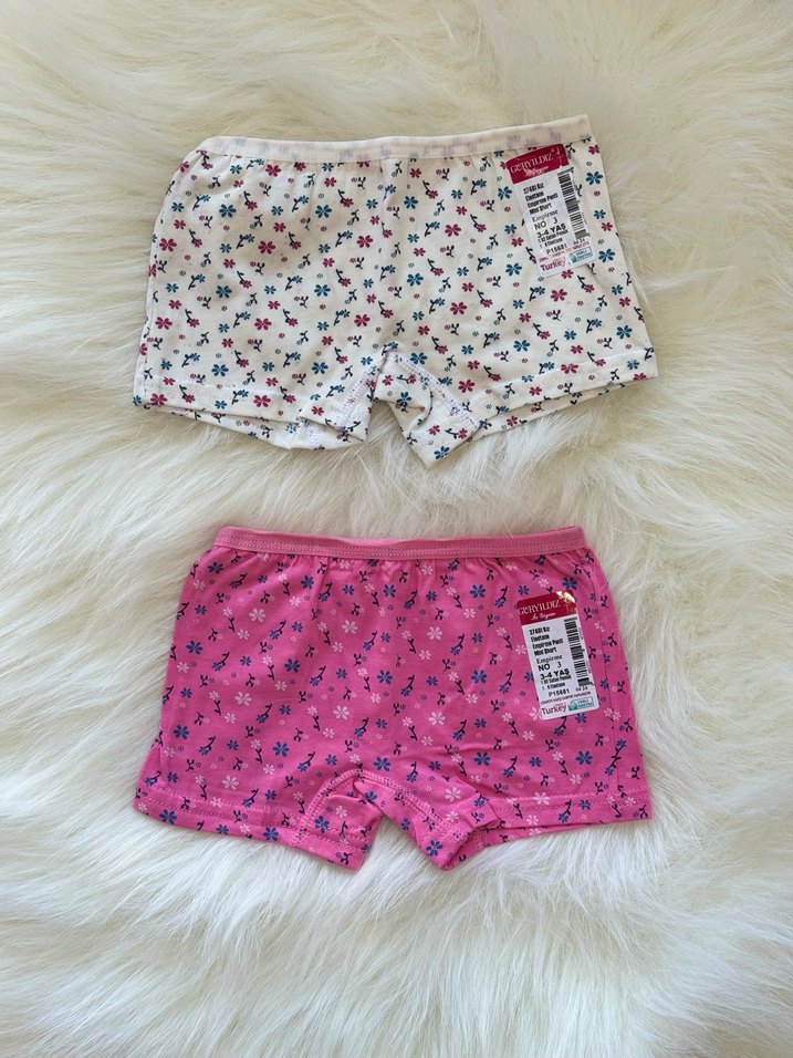 Çiçek Desenli Renkli Kız Çocuk Boxer - Görsel 2