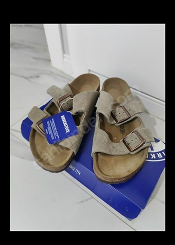 Birkenstock Bej Süet Deri Tokalı Birkenstock Kadın terlik