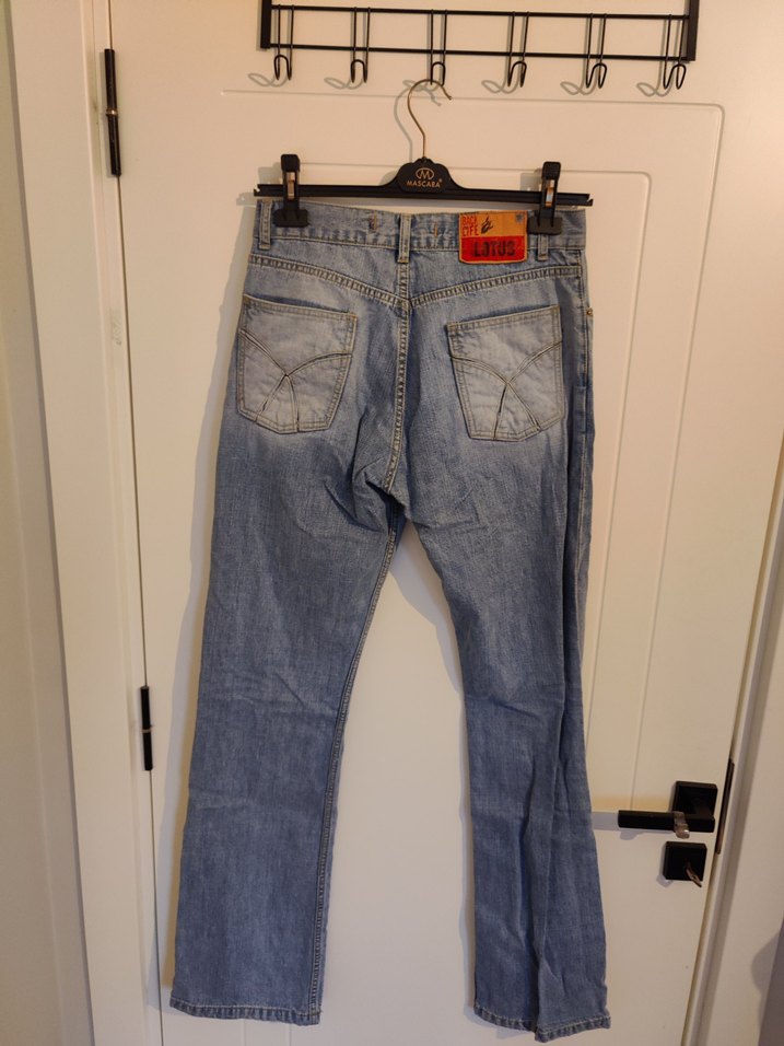 Lotus kadın normal bel paçaları geniş kot pantolon - Görsel 2