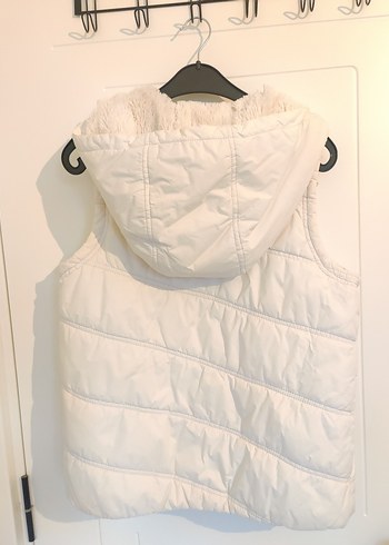 Colins Kadın Düğmeli Beyaz Kapüşonlu Kadın Yelek - Görsel 2