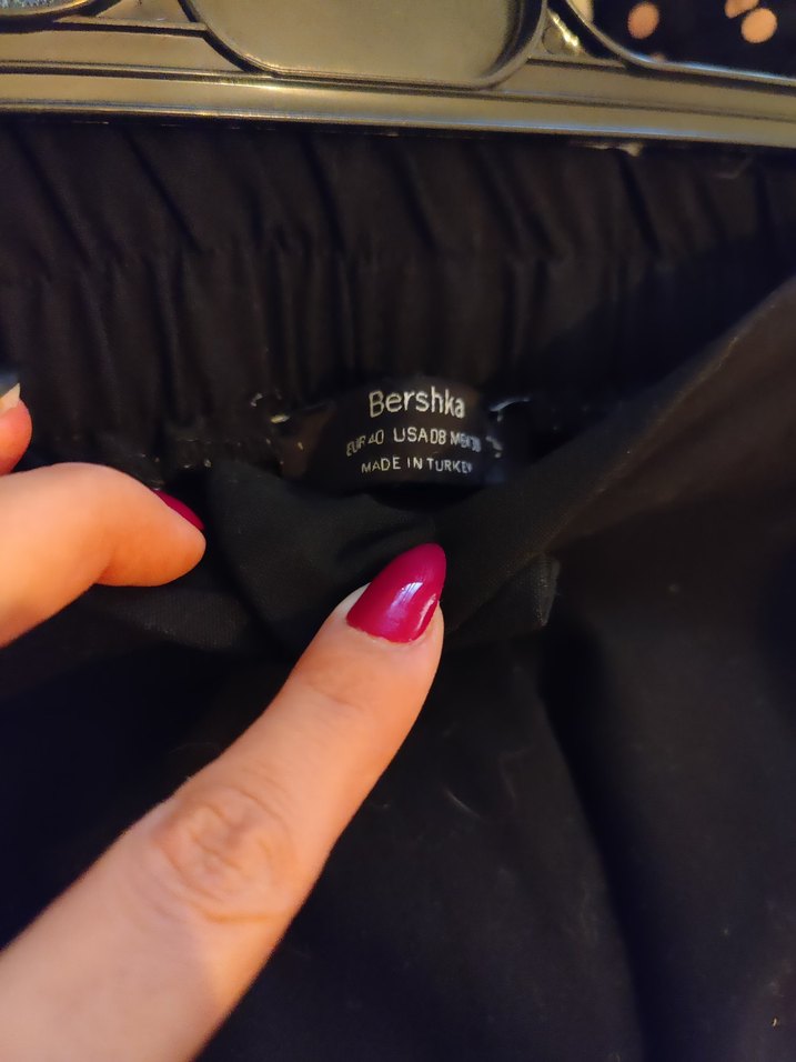 Bershka yüksek bel cep detaylı rahat kesim kumaş pantolon - Görsel 3